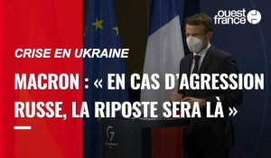 VIDÉO. Emmanuel Macron promet des « conséquences très lourdes » à la Russie en cas « d’agression » contre l'Ukraine