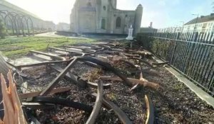 Calais : les arches du jardin Tudor détruites par la tempête Eunice