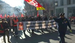 Grève nationale en France: départ du cortège à Marseille
