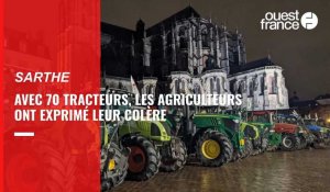 VIDÉO. Avec 70 tracteurs, des agriculteurs ont exprimé leur colère en Sarthe
