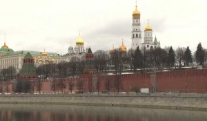 Images du Kremlin de Moscou alors qu'une "opération militaire" a été lancée en Ukraine