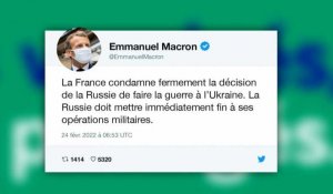 TWEET: Macron "condamne fermement la décision de la Russie de faire la guerre à l'Ukraine"