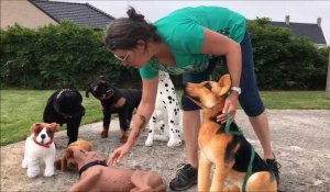 Crochte : pompier professionnelle, elle donne aussi des cours de secourisme... canin