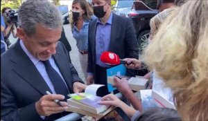 Nicolas Sarkozy vient remettre la légion d'honneur à Natacha Bouchart