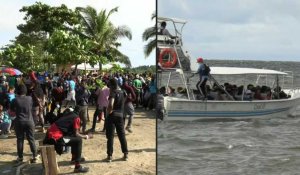 Des migrants traversent le golfe d'Uraba en Colombie pour se rendre au Panama