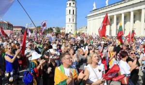 Covid-19: manifestation contre le pass sanitaire en Lituanie