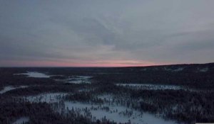 Début de la nuit polaire en Laponie finlandaise