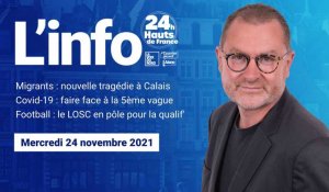 Le JT des Hauts-de-France du mercredi 24 novembre