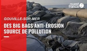 VIDÉO. À Gouville-sur-Mer, une pollution plastique due à la défense contre la mer