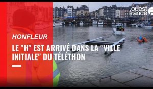 VIDÉO. Le H d'Honfleur, pour le Téléthon, a été installé dans le port