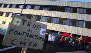 Manifestation de soignants au centre hospitalier de Maubeuge