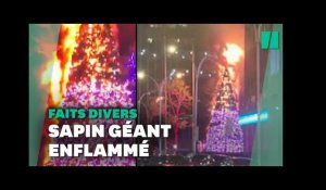 À New York, le sapin de Noël géant de Fox News incendié