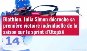 VIDÉO. Biathlon. Julia Simon décroche sa première victoire individuelle de la saison sur l