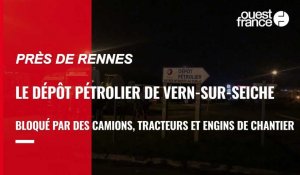 VIDÉO. Camions, tracteurs et engins bloquent le dépôt pétrolier de Vern-sur-Seiche, près de Rennes