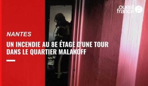 VIDÉO. Dans le quartier Malakoff à Nantes, un incendie au 8e étage d'une tour