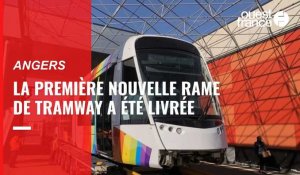 A Angers, la nouvelle première rame de tramway a été livrée
