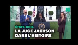 La juge Jackson au bord des larmes après sa nomination à la Cour suprême