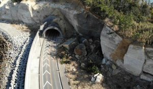 Séisme au Japon: une paroi rocheuse s'effondre à côté d'un tunnel