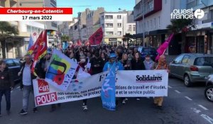 VIDÉO. Pouvoir d’achat et salaires : 400 personnes manifestent à Cherbourg-en-Cotentin 