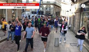 VIDÉO. Rennes - Leicester : les supporters anglais se mettent en marche pour le Roazhon Park