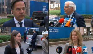 Arrivée des chefs européens au sommet de l'Union européenne sur l'Ukraine