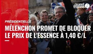 VIDÉO. Présidentielle : Mélenchon promet de bloquer le prix de l'essence à 1,40 € le litre