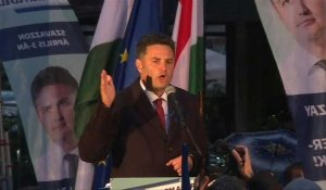 Hongrie: dernier meeting du candidat de l'opposition Peter Marki-Zay avant les élections