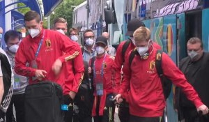 Euro-2020: arrivée des joueurs belges à leur hôtel à Munich