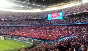 EURO 2021 - l’entrée des équipes et les hymnes demi-finale Angleterre - Danemark au stade de Wembley à Londres le 7 juillet 2021