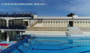 Drone de vue : La piscine Art déco Roger Salengro - Bruay-la-Buissière