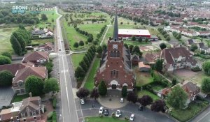 Drone de vue : L'église Notre-Dame-des-Mineurs de Waziers