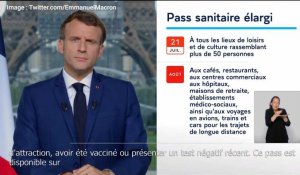 Emmanuel Macron annonce l'extension du pass sanitaire et des tests PCR payants à l'automne