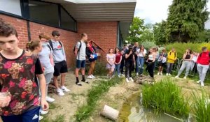 Longuenesse : inauguration de la mare pédagogique de la cité scolaire Blaise-Pascal, juin 2022.