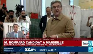 Législatives : Manuel Bompard, candidat NUPES à Marseille, dans les pas de J-L. Mélenchon