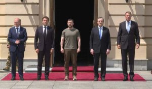 Scholz, Macron, Draghi et Iohannis reçus par Zelensky à Kiev