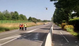 Trith-Saint-Léger : l'hélicoptère atterrit après un accident de la route