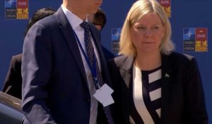 La Première ministre suédoise, Magdalena Andersson, arrive au sommet de l'OTAN