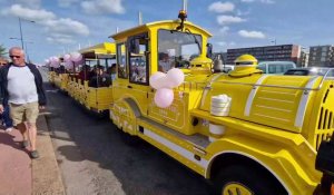 Piétons, petit train et rosalie... pour la Marche rose du Cord 76 à Dieppe