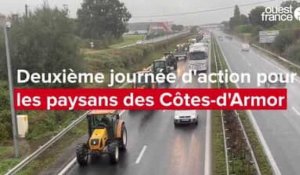 VIDÉO. Deuxième journée d'action pour les paysans en colère dans les Côtes-d'Armor