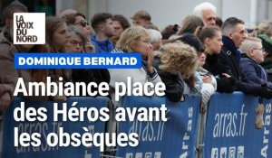 Les obsèques de Dominique Bernard retransmises place des Héros