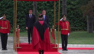 Le président français Emmanuel Macron rencontre le président albanais Bajram Begaj