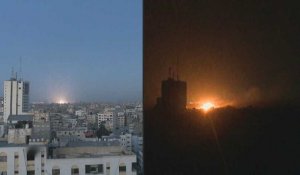 Des frappes sur la ville de Gaza à la tombée de la nuit