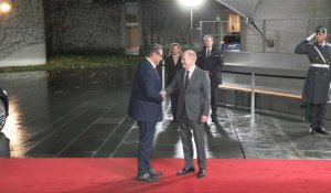 Le Premier ministre marocain Aziz Akhannouch arrive à Berlin pour la conférence du G20 Afrique