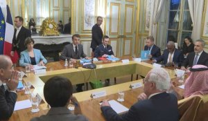 Macron reçoit à l'Elysée des ministres des Affaires étrangères de pays arabes