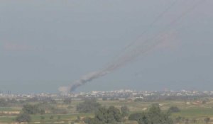 Israël: traînées de fumée lors de l'interception de roquettes tirées de Gaza