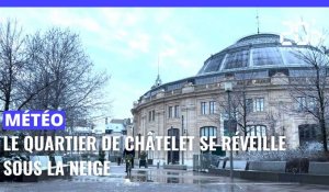 Météo : le quartier Châtelet à Paris se réveille sous la neige