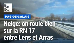 Neige : 3 minutes pour voir que ça roule maintenant parfaitement entre Arras et Lens via la RN17