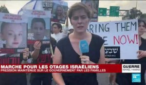 Une marche des familles d'otages en route pour Jérusalem
