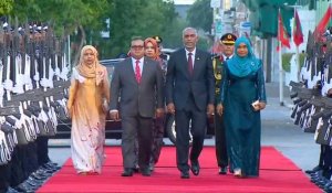 Le président élu des Maldives arrive à sa cérémonie d'investiture