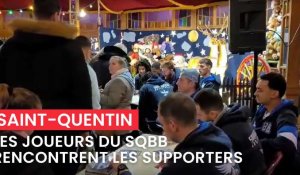 Les joueurs du SQBB à la rencontre de leurs supporters sur le marché de Noël de Saint-Quentin